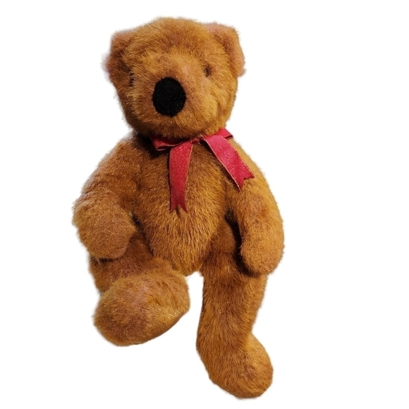 Vtg 1999 Taffybeary TY pinkish purple 14" bear with brown tips big nose unique - Picture 1 of 13